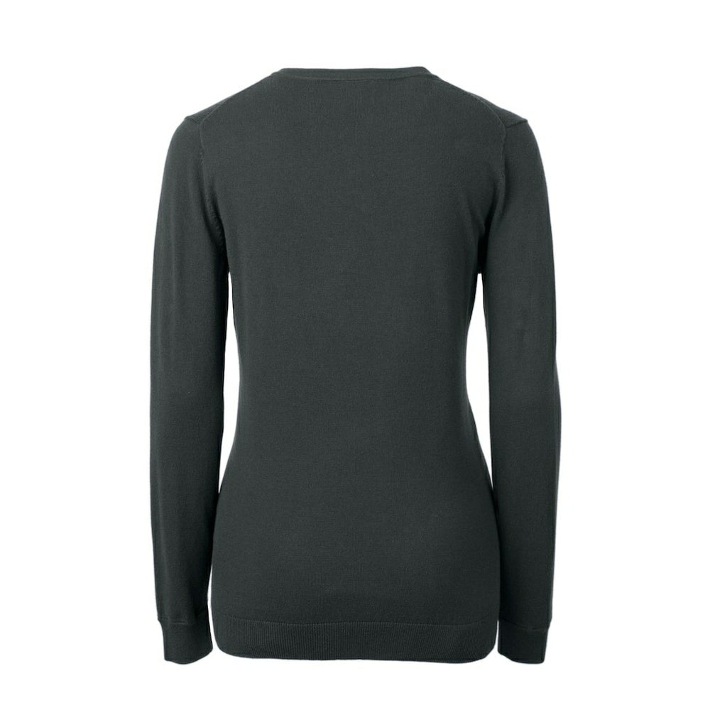 Atlanta Falcons Cutter & Buck Women's Throwback Logo Lakemont Tri-Blend V-Neck Pullover Sweater Heather Charcoal - NFL