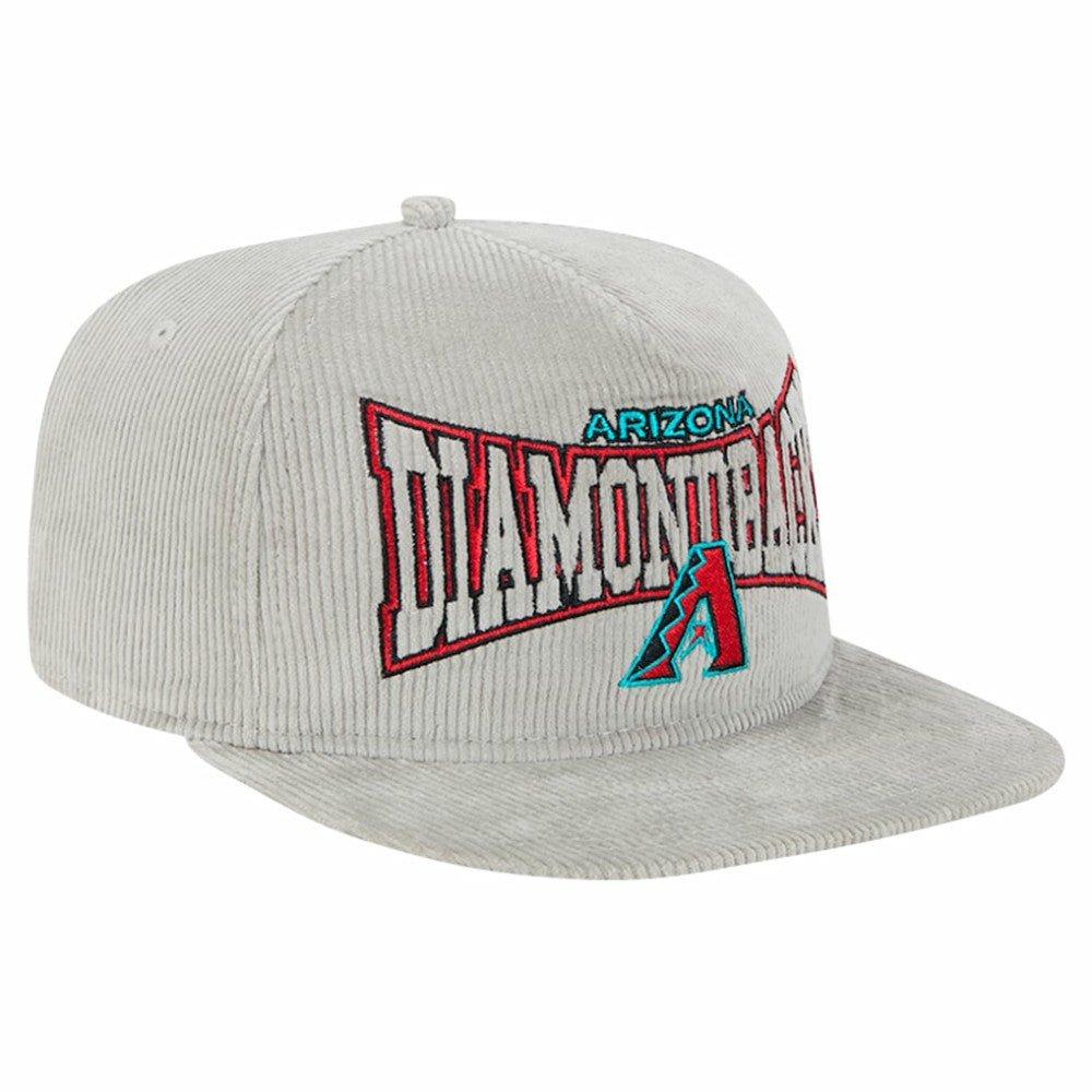 New Era Arizona Diamondbacks Gray Corduroy Golfer Snapback Hat Sale