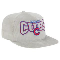 New Era Chicago Cubs Gray Corduroy Golfer Snapback Hat Lifestyle