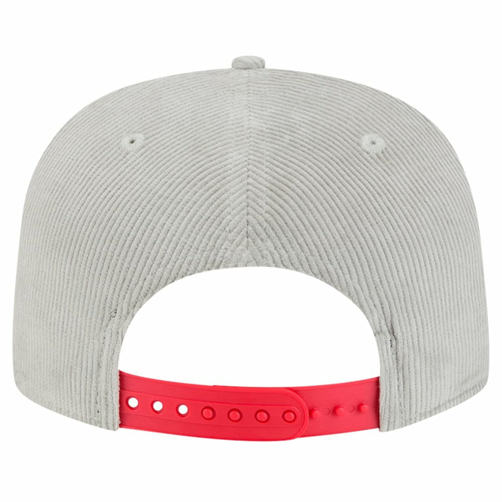 New Era Chicago Cubs Gray Corduroy Golfer Snapback Hat Lifestyle