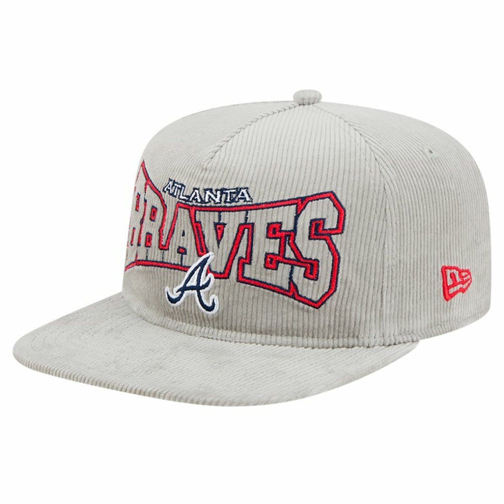 New Era Atlanta Braves Gray Corduroy Golfer Snapback Hat On Sale