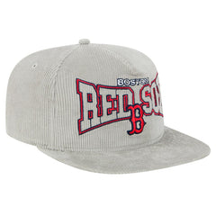 New Era Boston Red Sox Gray Corduroy Golfer Snapback Hat Lifestyle