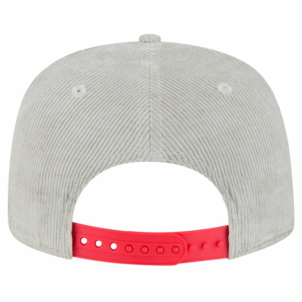 New Era Boston Red Sox Gray Corduroy Golfer Snapback Hat Lifestyle