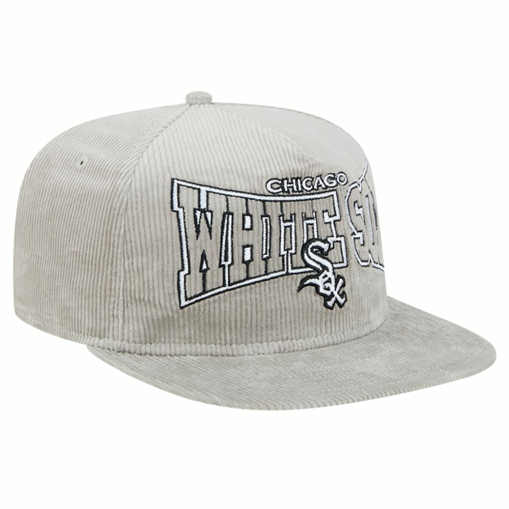 New Era Chicago White Sox Gray Corduroy Golfer Snapback Hat for sale