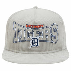 New Era Detroit Tigers Gray Corduroy Golfer Snapback Hat Lifestyle