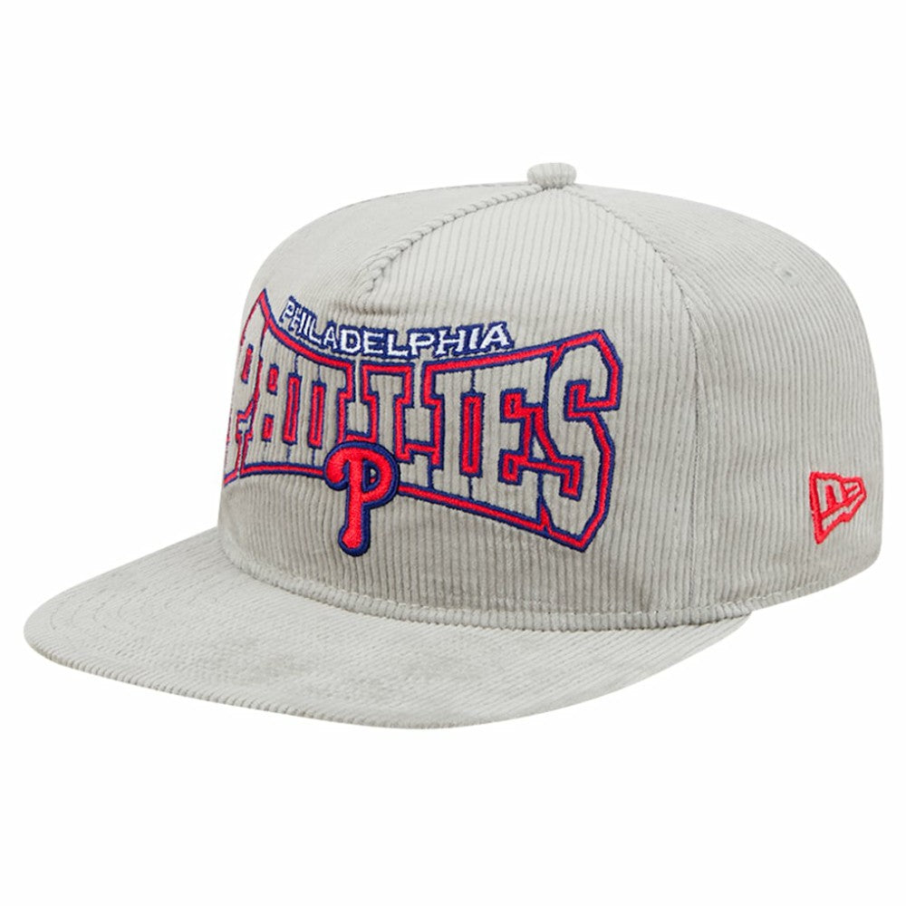 New Era Philadelphia Phillies Gray Corduroy Golfer Snapback Hat Near Me