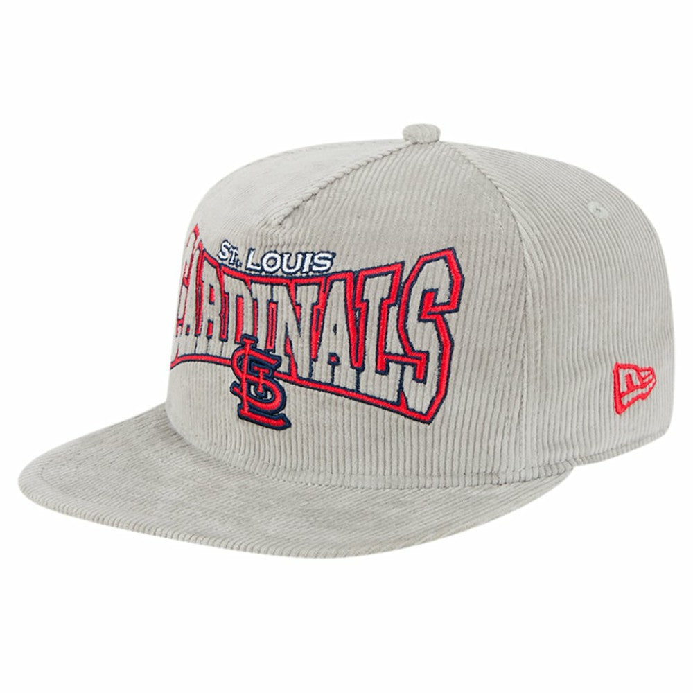 New Era St. Louis Cardinals Gray Corduroy Golfer Snapback Hat discount