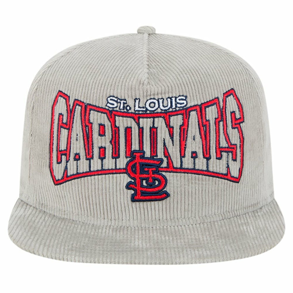 New Era St. Louis Cardinals Gray Corduroy Golfer Snapback Hat discount