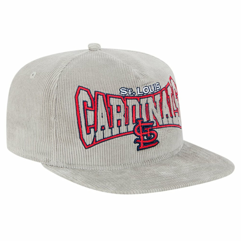 New Era St. Louis Cardinals Gray Corduroy Golfer Snapback Hat discount