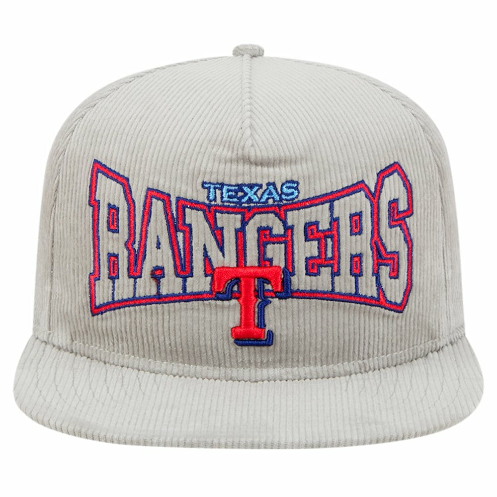 New Era Texas Rangers Gray Corduroy Golfer Snapback Hat for sale