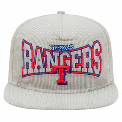 New Era Texas Rangers Gray Corduroy Golfer Snapback Hat for sale