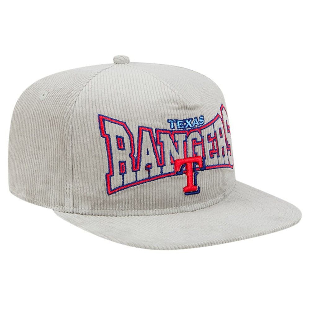 New Era Texas Rangers Gray Corduroy Golfer Snapback Hat for sale