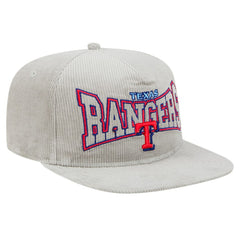 New Era Texas Rangers Gray Corduroy Golfer Snapback Hat for sale
