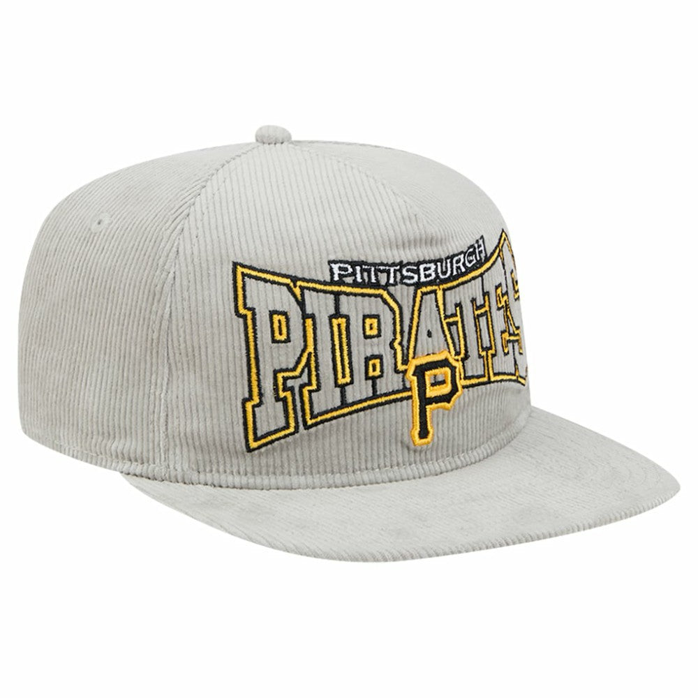 New Era Pittsburgh Pirates Gray Corduroy Golfer Snapback Hat Sale