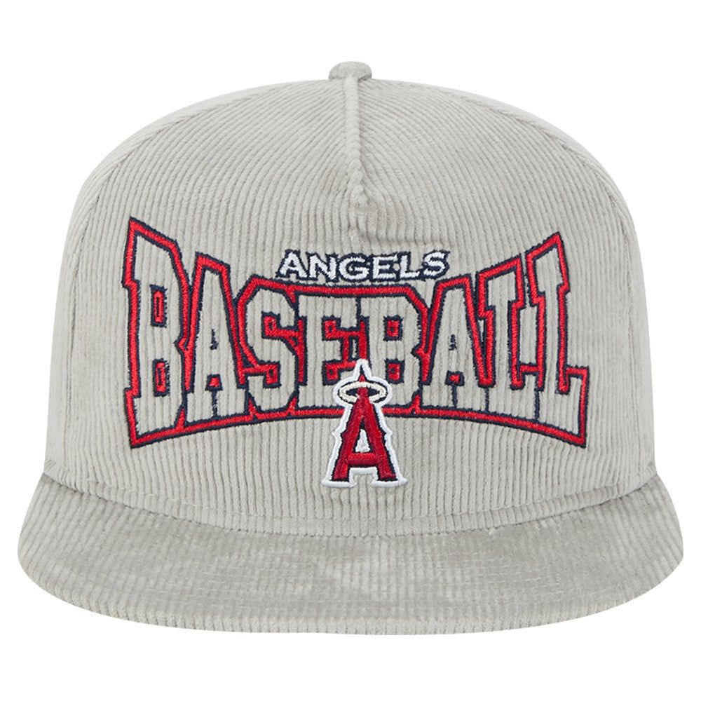 New Era Los Angeles Angels Gray Corduroy Golfer Snapback Hat Lifestyle