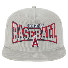 New Era Los Angeles Angels Gray Corduroy Golfer Snapback Hat Lifestyle