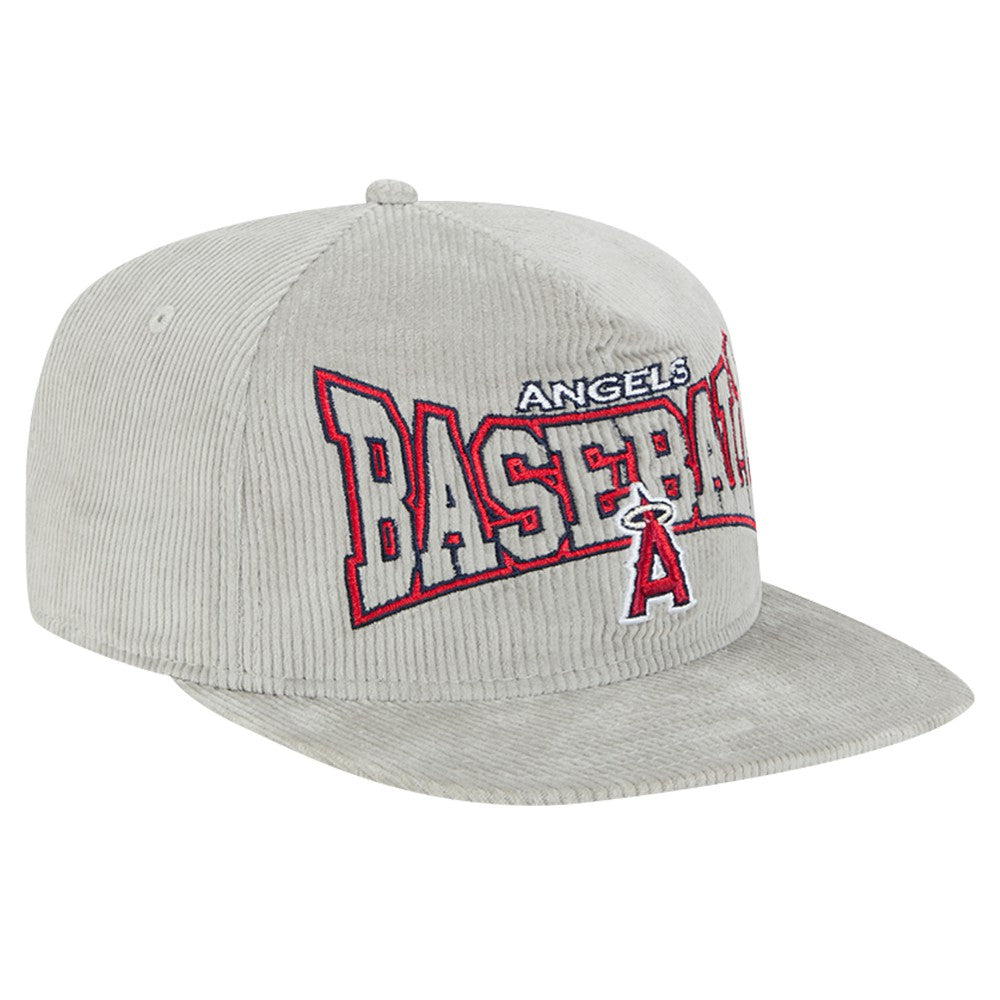 New Era Los Angeles Angels Gray Corduroy Golfer Snapback Hat Lifestyle