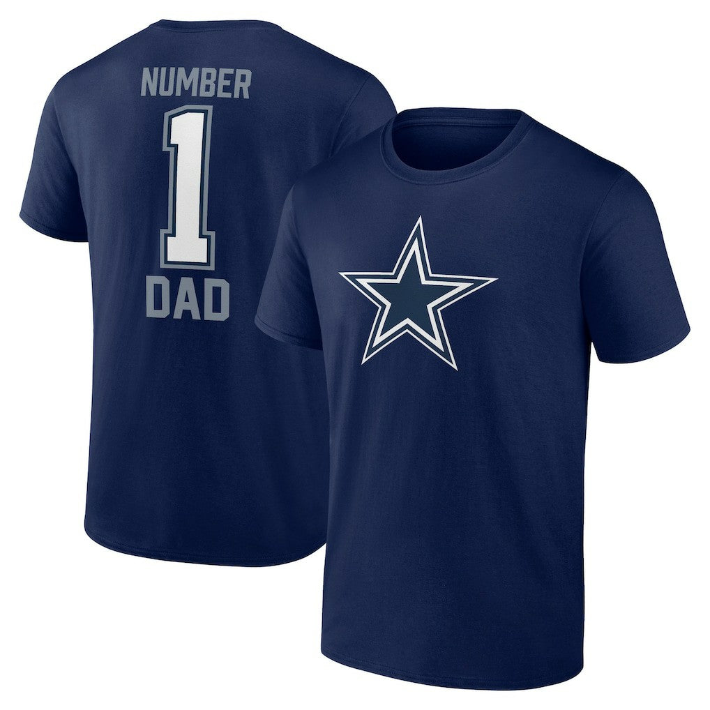 Dallas Cowboys #1 Dad T-Shirt Navy - Fanatics