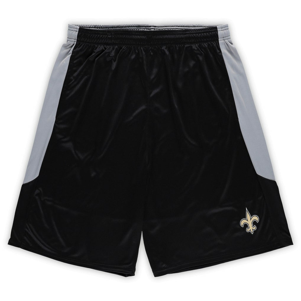 New Orleans Saints Big & Tall Team Logo Shorts Black - Fanatics