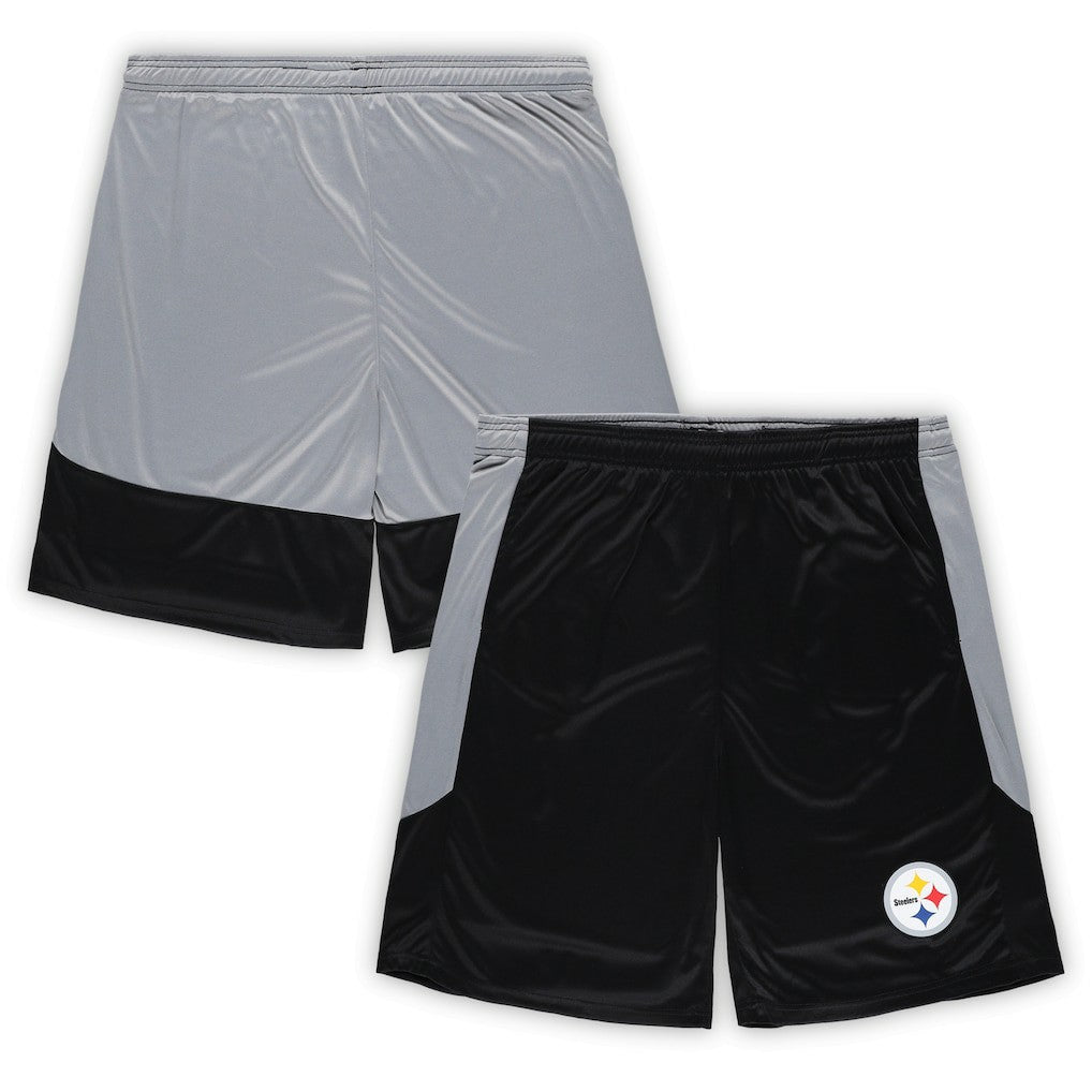 Pittsburgh Steelers Big & Tall Team Logo Shorts Black - Fanatics