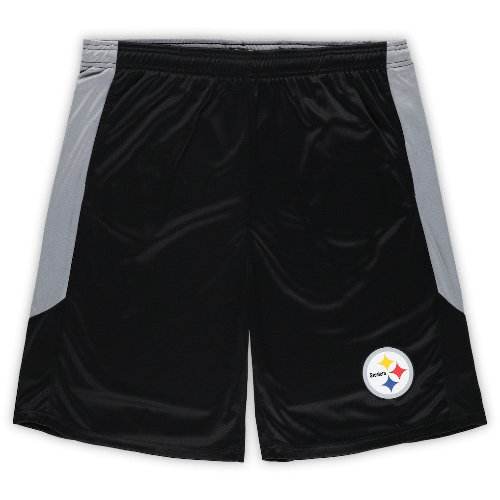 Pittsburgh Steelers Big & Tall Team Logo Shorts Black - Fanatics