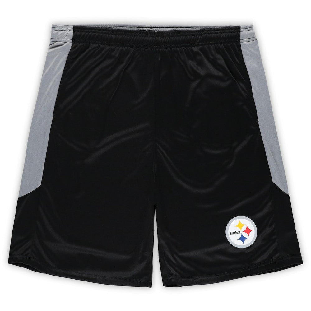 Pittsburgh Steelers Big & Tall Team Logo Shorts Black - Fanatics