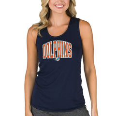Miami Dolphins Concepts Sport Women's Marathon Racer Back Tank Top Navy - NFL