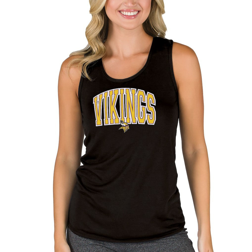 Minnesota Vikings Concepts Sport Women's Marathon Racer Back Tank Top Black - NFL