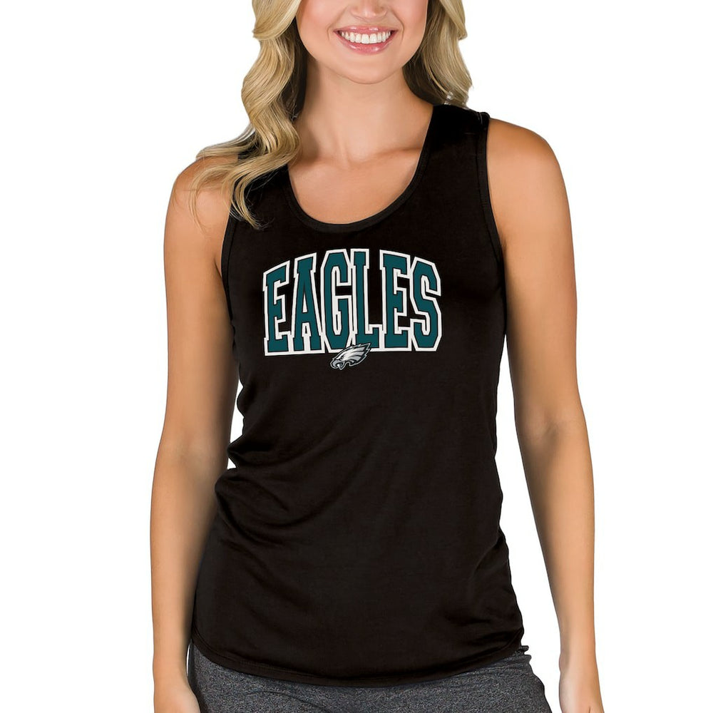 Philadelphia Eagles Concepts Sport Women's Marathon Racer Back Tank Top Black - NFL
