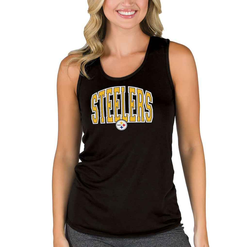 Pittsburgh Steelers Concepts Sport Women's Marathon Racer Back Tank Top Black - NFL