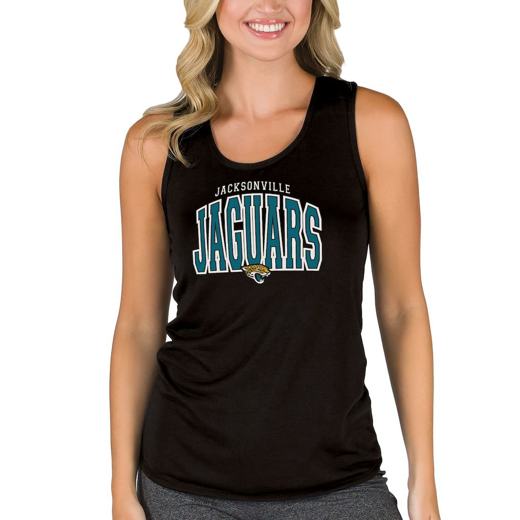 Jacksonville Jaguars Concepts Sport Women's Marathon Racer Back Tank Top Black - NFL