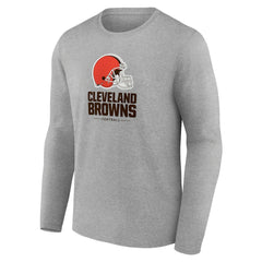 Cleveland Browns Team Lockup Long Sleeve T-Shirt Gray - NFL
