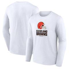 Cleveland Browns Team Lockup Long Sleeve T-Shirt White - NFL