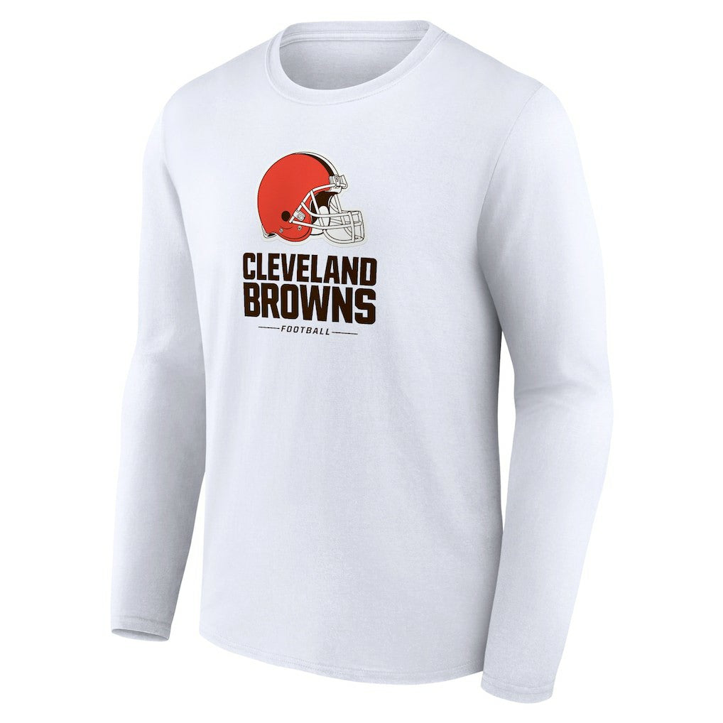 Cleveland Browns Team Lockup Long Sleeve T-Shirt White - NFL