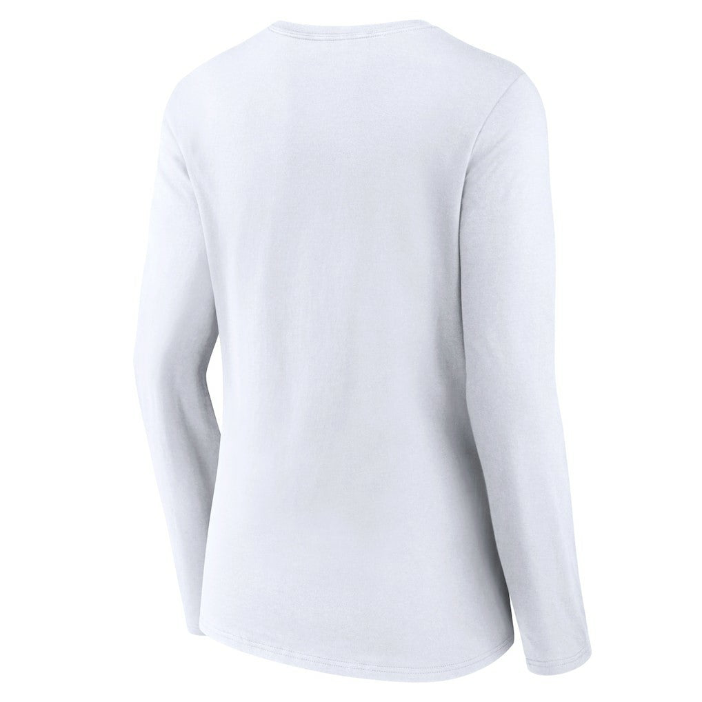 Cleveland Browns Women's Team Lockup Long Sleeve V-Neck T-Shirt White - NFL