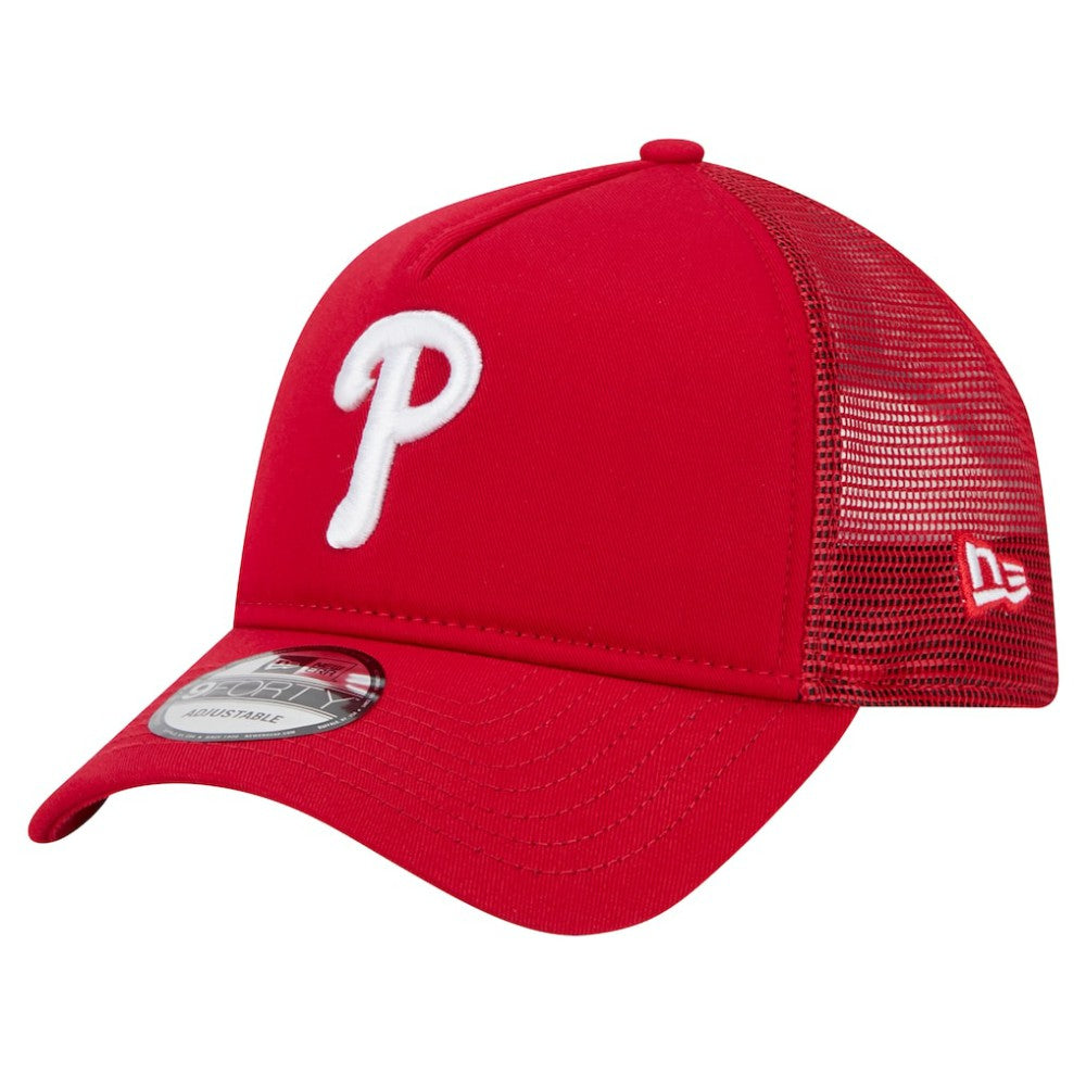 Philadelphia Phillies New Era 9FORTY A-Frame Trucker Adjustable Hat discount