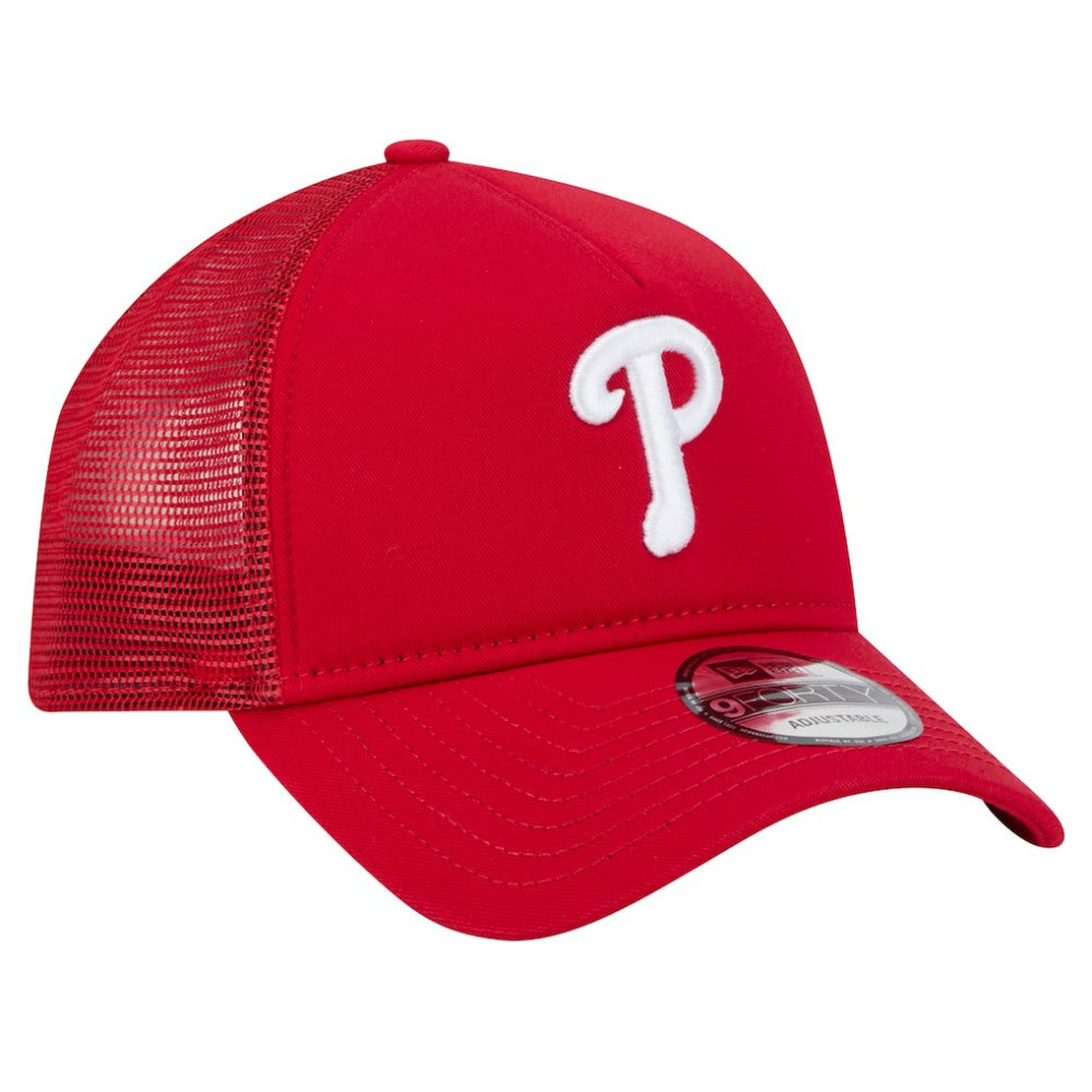 Philadelphia Phillies New Era 9FORTY A-Frame Trucker Adjustable Hat discount