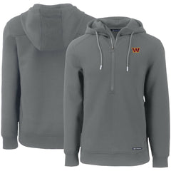 Washington Commanders Cutter & Buck Primary Mark Roam Eco Recycled Half-Zip Pullover Hoodie Gray - NFL