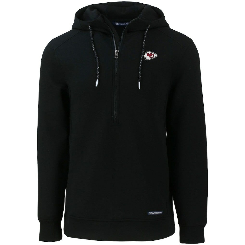 Kansas City Chiefs Cutter & Buck Primary Mark Roam Eco Recycled Half-Zip Pullover Hoodie Black - NFL