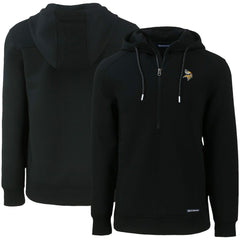 Minnesota Vikings Cutter & Buck Primary Mark Roam Eco Recycled Half-Zip Pullover Hoodie Black - NFL