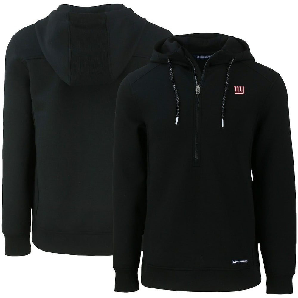 New York Giants Cutter & Buck Primary Mark Roam Eco Recycled Half-Zip Pullover Hoodie Black - NFL
