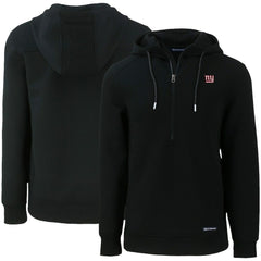 New York Giants Cutter & Buck Primary Mark Roam Eco Recycled Half-Zip Pullover Hoodie Black - NFL
