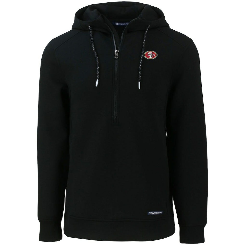 San Francisco 49ers Cutter & Buck Primary Mark Roam Eco Recycled Half-Zip Pullover Hoodie Black - NFL