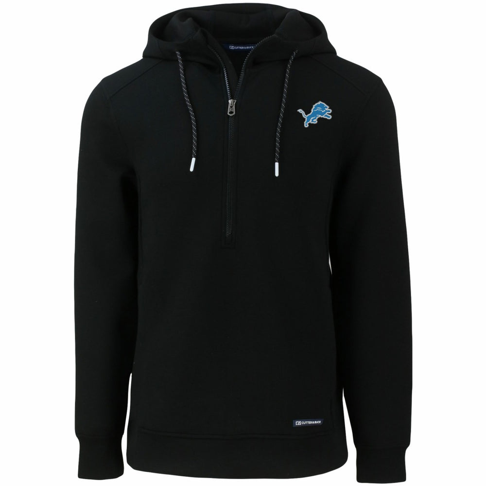 Detroit Lions Cutter & Buck Primary Mark Roam Eco Recycled Half-Zip Pullover Hoodie Black - NFL