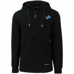 Detroit Lions Cutter & Buck Primary Mark Roam Eco Recycled Half-Zip Pullover Hoodie Black - NFL