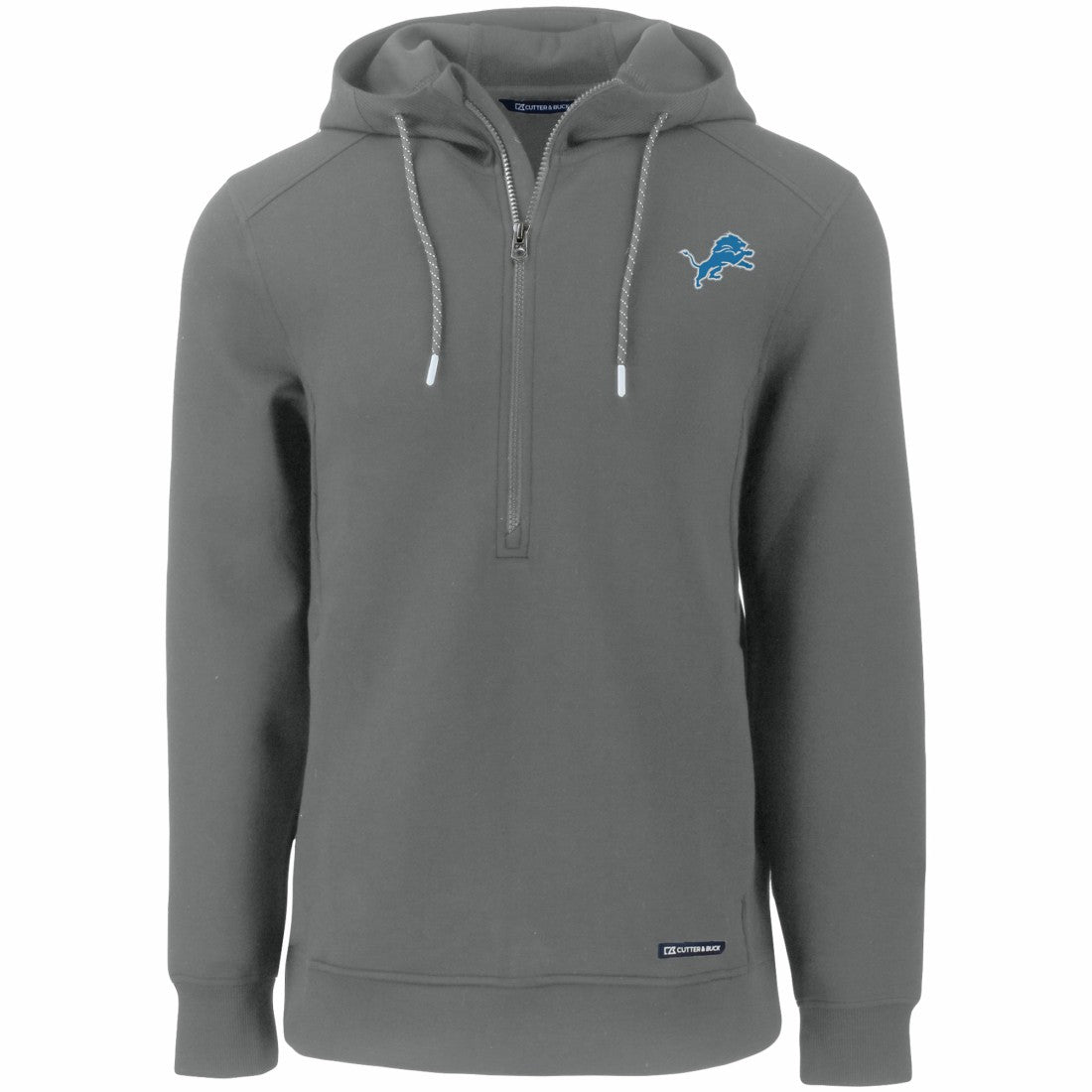 Detroit Lions Cutter & Buck Primary Mark Roam Eco Recycled Half-Zip Pullover Hoodie Gray - NFL