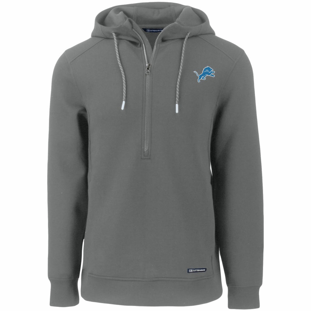 Detroit Lions Cutter & Buck Primary Mark Roam Eco Recycled Half-Zip Pullover Hoodie Gray - NFL