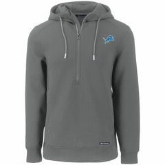 Detroit Lions Cutter & Buck Primary Mark Roam Eco Recycled Half-Zip Pullover Hoodie Gray - NFL