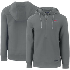 Buffalo Bills Cutter & Buck Primary Mark Roam Eco Recycled Half-Zip Pullover Hoodie Gray - NFL