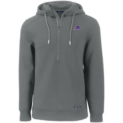 Buffalo Bills Cutter & Buck Primary Mark Roam Eco Recycled Half-Zip Pullover Hoodie Gray - NFL